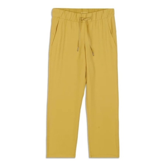 Lululemon On the Fly 7/8 Pant in Vintage Gold Mustard Yellow Woven Size 4 - Picture 1 of 8